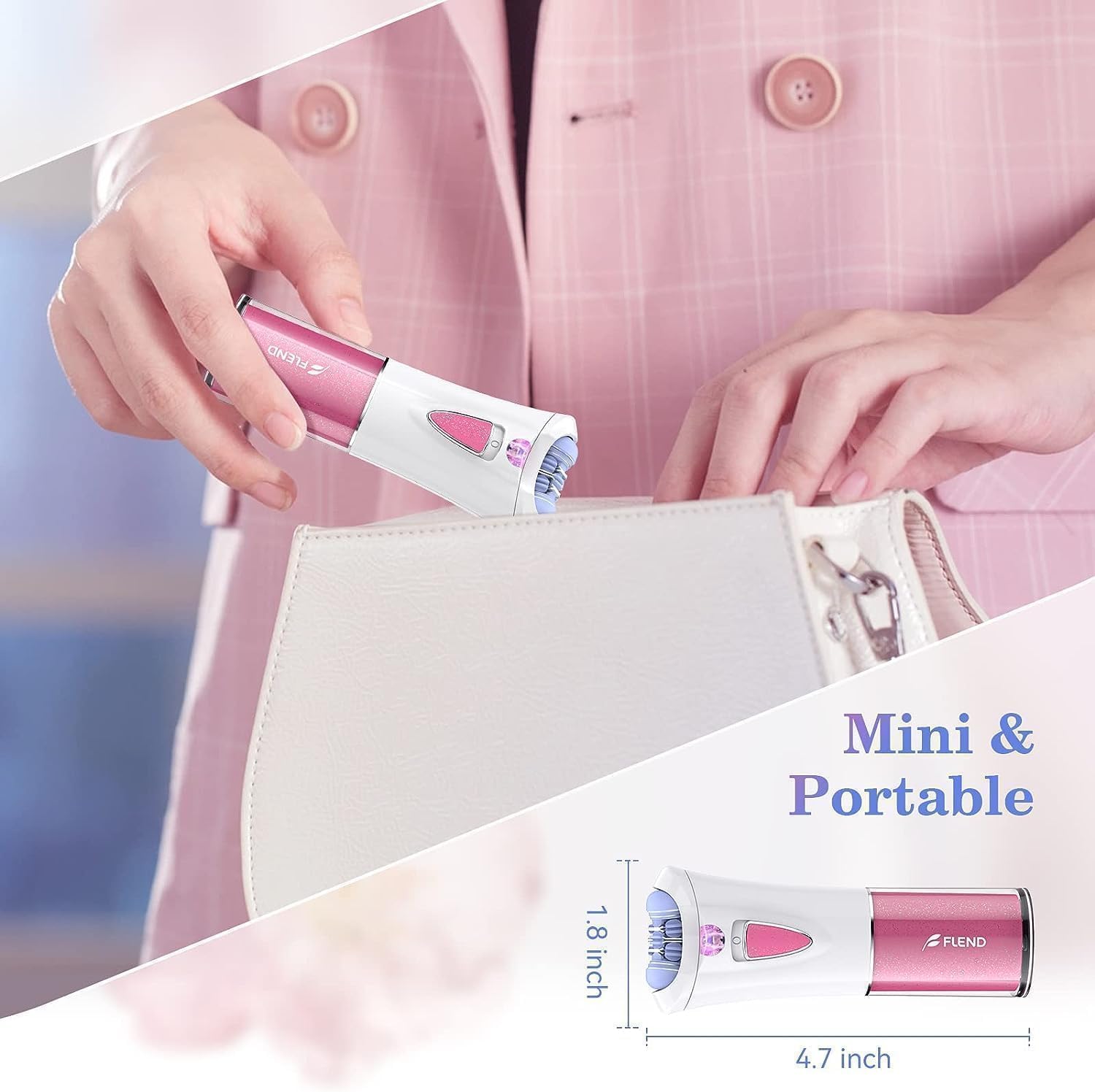 Epilator for Women, Mini Epilators Hair Remover for Women with LED Light, Smooth Hair Removal, Suitable for Face