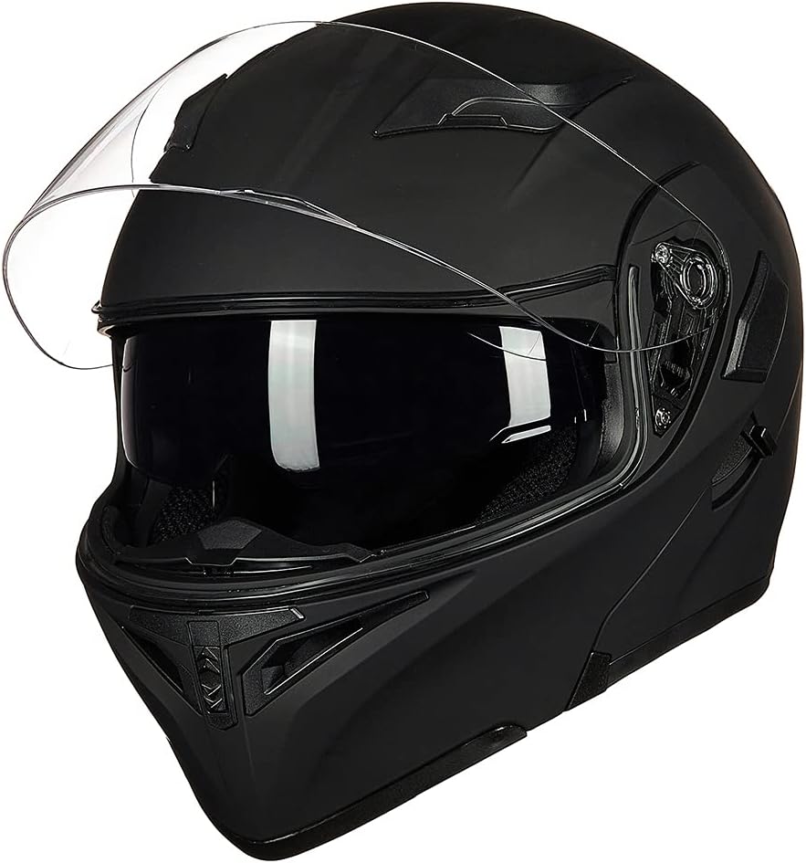 Motorcycle Dual Visor Flip up Modular Full Face Helmet DOT Model 902/902L