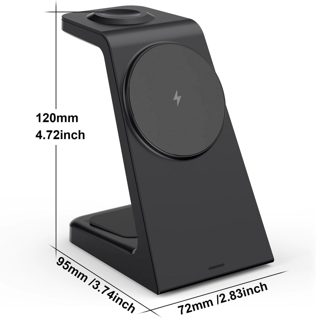 25W Magnetic Wireless Charging Stand for Mag-Safe, 3 in 1 Fast Wireless Charger Station for iPhone 17 Pro Max/17