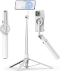 68" Magnetic Aluminum Phone Tripod Selfie Stick for iPhone & Android | Rechargeable Remote,360° Rotatable Foldable