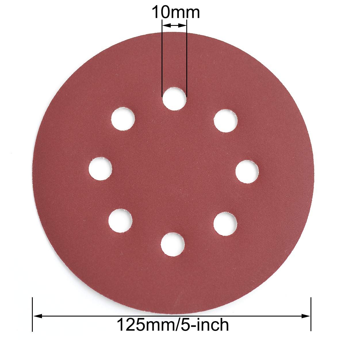 5-Inch 8-Hole Hook & Loop Sanding Discs 600-2000 Mixed Grit, 60-Pack