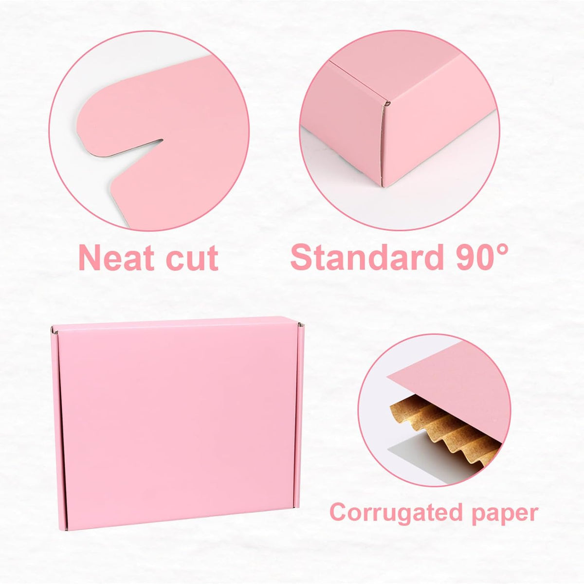 10x8x2 Pink Shipping Boxes 30 Pack, Mailing Boxes for Small Business, Corrugated Cardboard Literature Mailers