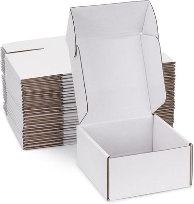 6x6x4 inch White Shipping Boxes for Small Business- Set of 25