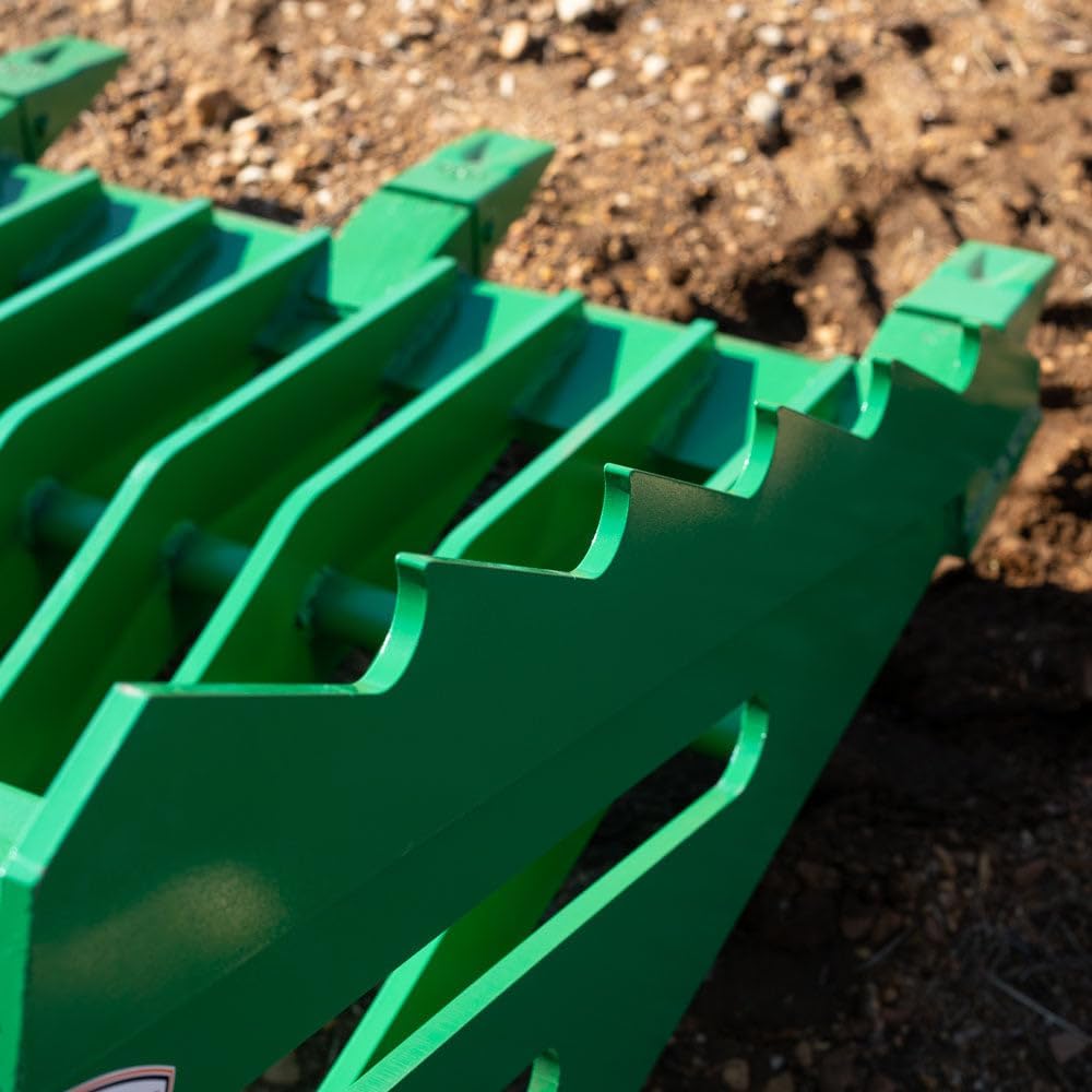 72in Fine Grade Skeleton Rock Bucket Fits John Deere Hook & Pin Tractors, Open-Tined Bottom for Fine Grade Sifting