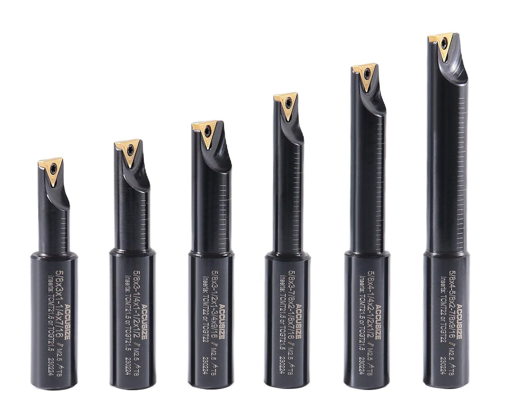 Accusize Industrial Tools Round Shank Indexable Boring Bar, 5/8 in