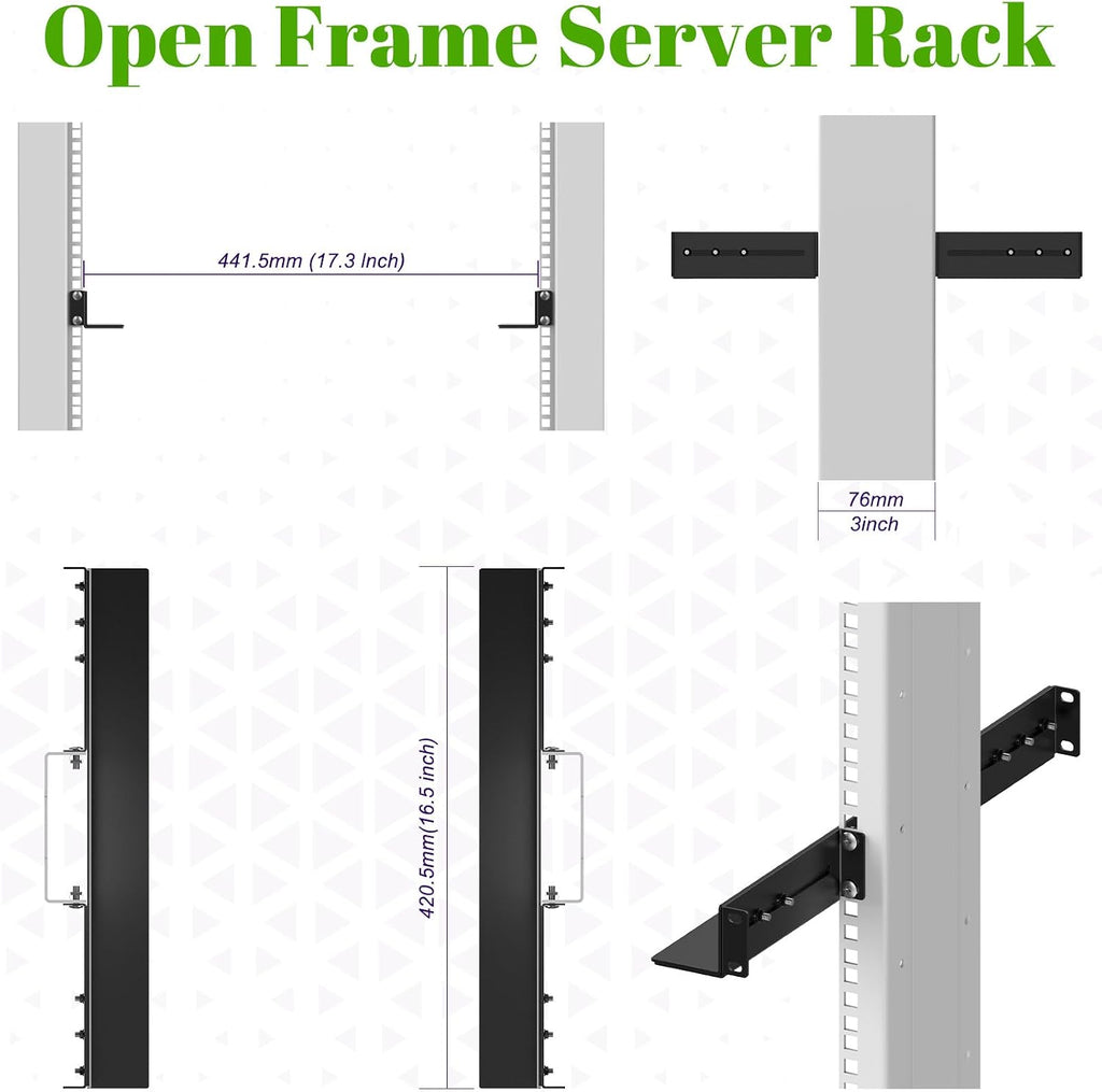 1U 19inch Server Rack Rails 15-24 inch Adjustable Depth Server Rack Rail