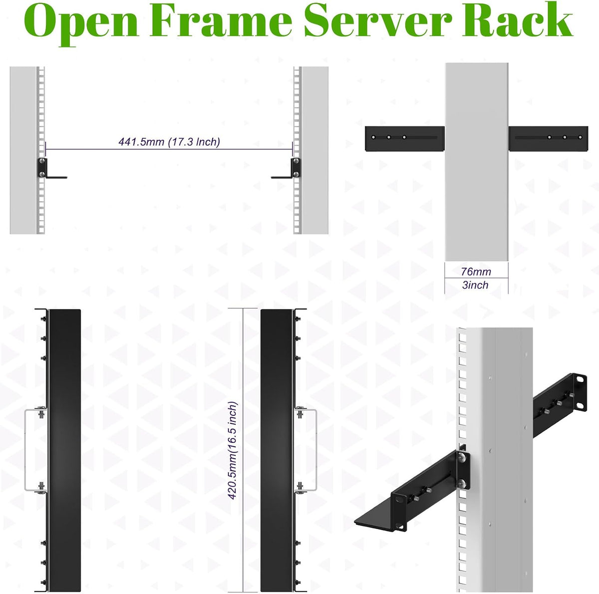 1U 19inch Server Rack Rails 15-24 inch Adjustable Depth Server Rack Rail