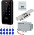 RFID Access Control System Kit Outdoor IP68 Waterproof Access Control Keypad + NC Fail Safe Electric Strike Locks +