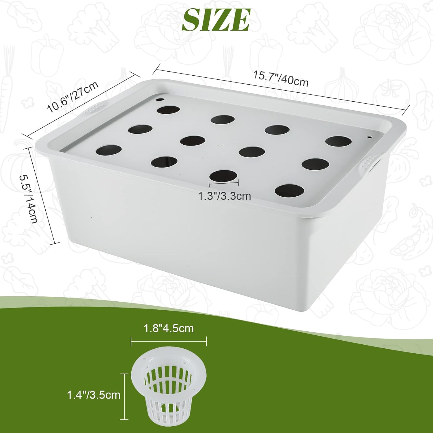 Indoor Hydroponic Grow Kit 12 Sites Deep Water Culture System | Hydroponic Garden Kit with Air Pump, Bubble Stone &