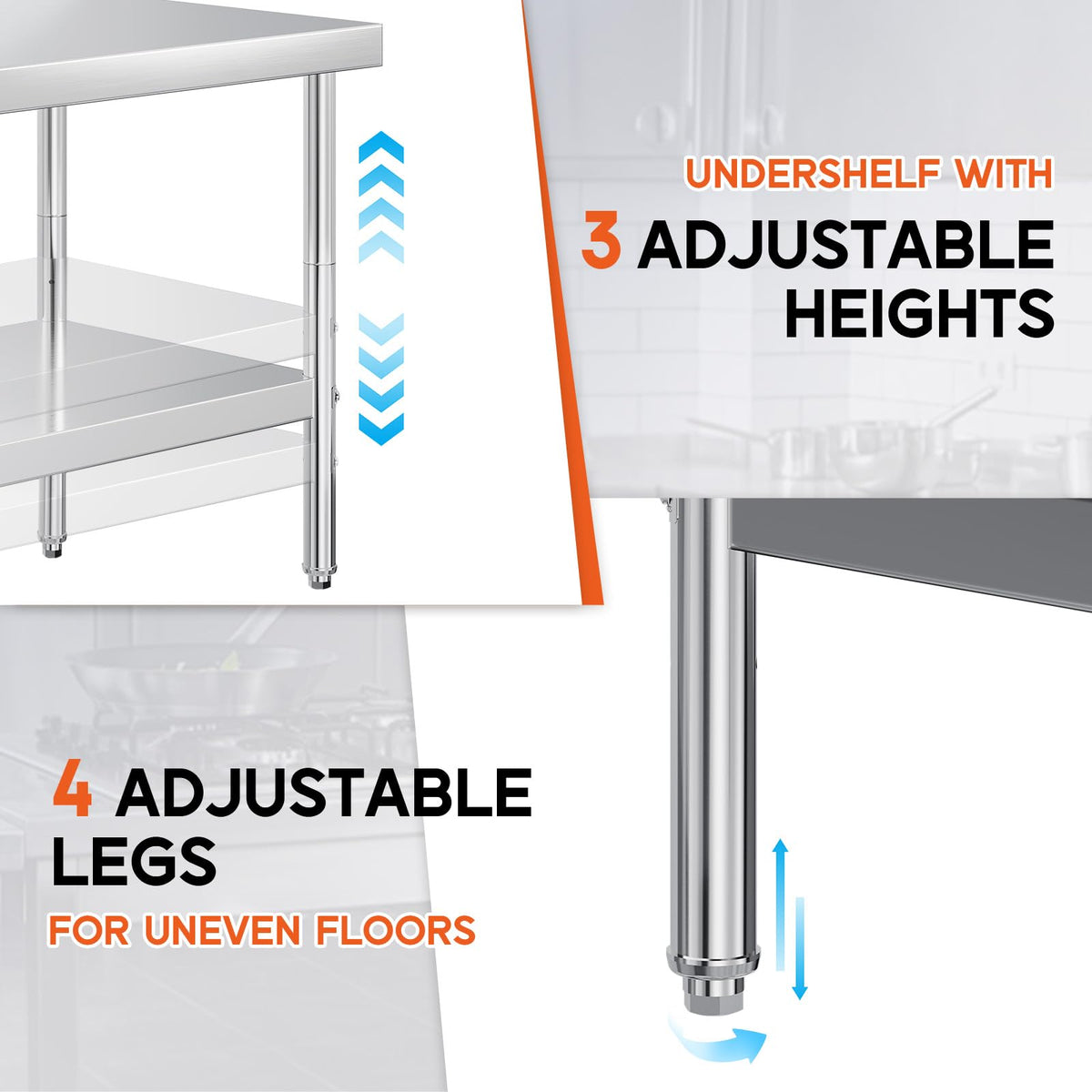 30 x 82 Inch Stainless Steel Prep & Work Table