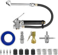 17PCS 0-200 PSI Tire Inflator Gauge, 1/4 Inch NPT, Black
