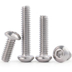 VGBUY 25Pcs 5/16-18 x 1-1/4" Button Head Socket Cap Bolts Screws, 304 Stainless Steel 18-8, Allen Hex Drive, Bright Finish, Fully Threaded, Hex Spanner Included