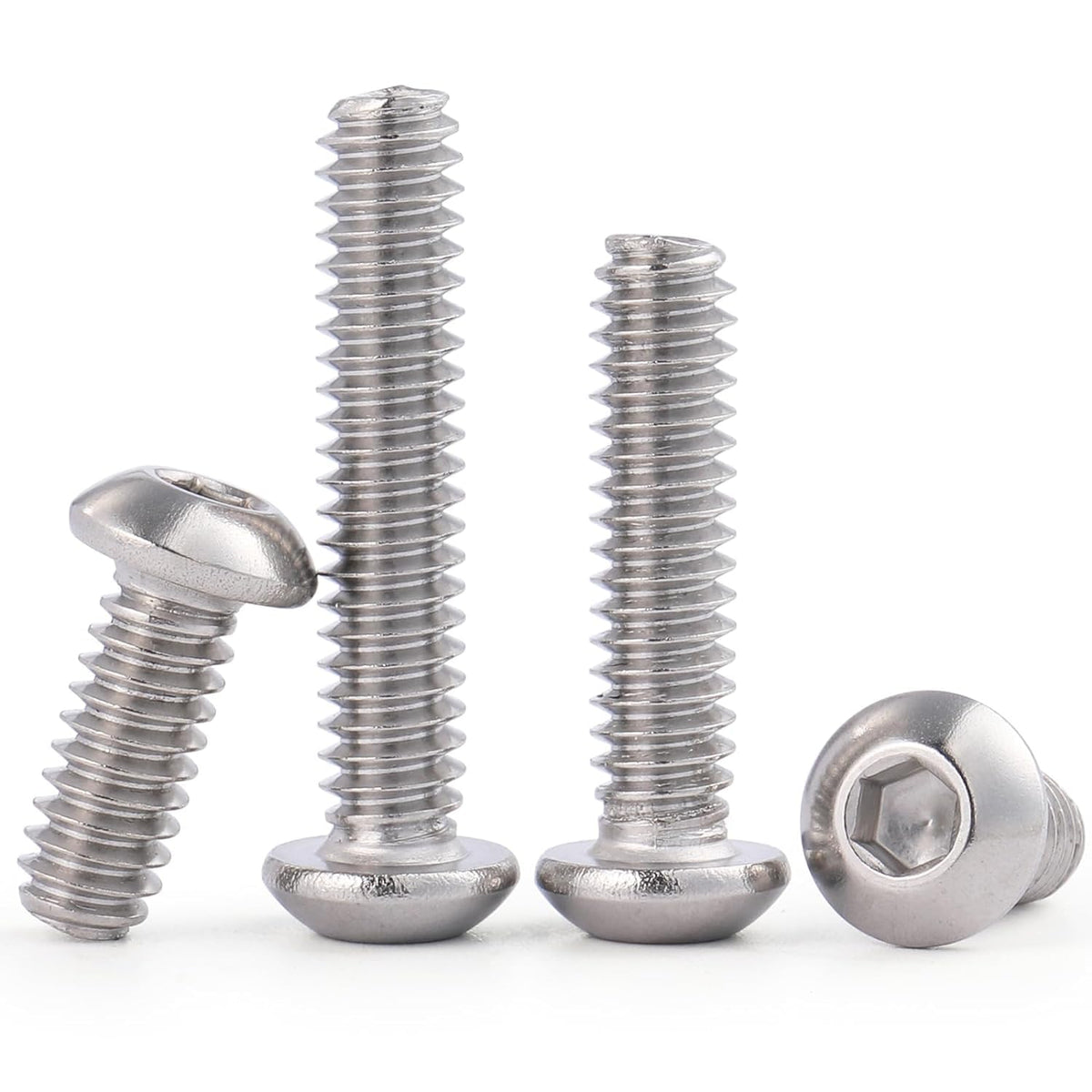 VGBUY 25Pcs 5/16-18 x 1-1/4" Button Head Socket Cap Bolts Screws, 304 Stainless Steel 18-8, Allen Hex Drive, Bright Finish, Fully Threaded, Hex Spanner Included