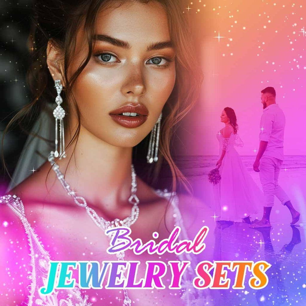 Silver Jewelry Sets Rhinestone Bow Necklace Earrings Set Prom Fashion Costume Jewelry Sets for Women