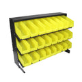 3-Tier 24 Bin Benchtop Steel Parts Storage Rack Single Sided