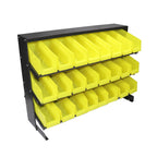 3-Tier 24 Bin Benchtop Steel Parts Storage Rack Single Sided