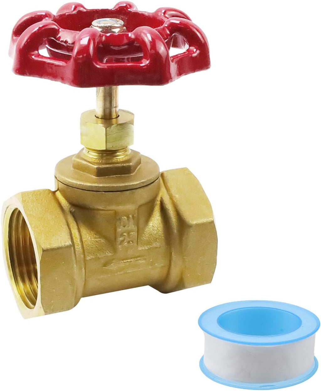 1Pcs Brass industrial Gate Valve DN25 1" Female with Wheel Handle