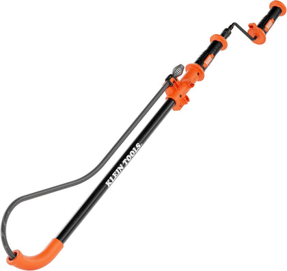 Klein Tools 53017 3-Foot Steel Toilet Auger, Toilet Snake Drain Clog Remover, Hybrid Manual Drill Operation, Plumbing