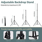 Backdrop Stand 6.5x6.5FT Adjustable Back Drop Stand