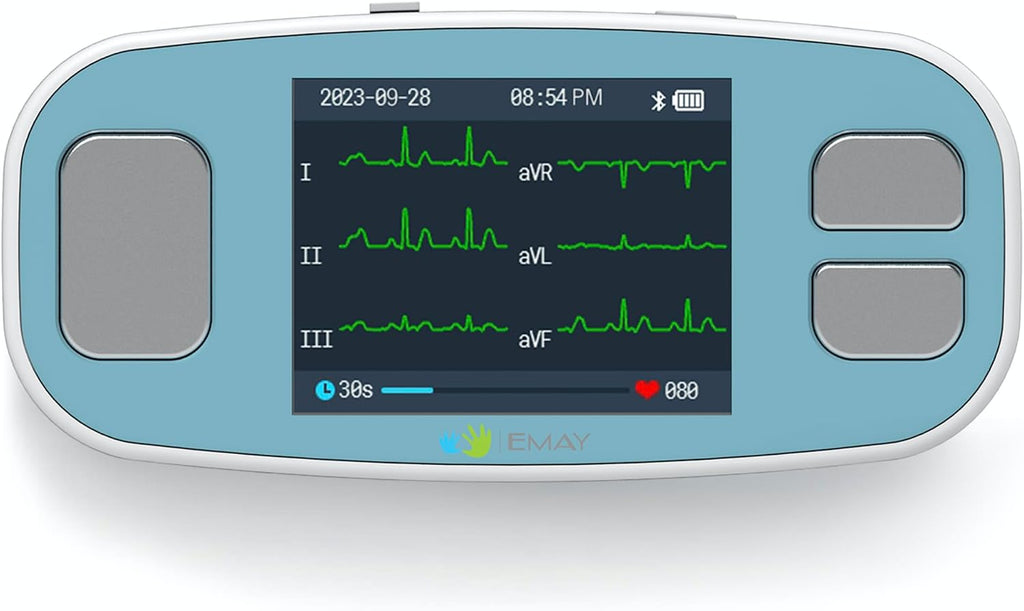 6L Portable ECG Monitor | Record ECG and Heart Rate in 6 Channels | Compatible with Smartphone and PC | No
