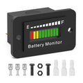 12V 24V 36V 48V 60V 72V LED Battery Monitor Meter Battery Fuel Gauge Indicator ELMCONFIG BM210 Lead-Acid&Lithium ion