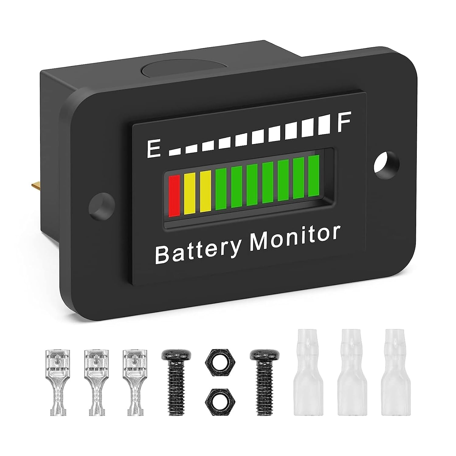 12V 24V 36V 48V 60V 72V LED Battery Monitor Meter Battery Fuel Gauge Indicator ELMCONFIG BM210 Lead-Acid&Lithium ion