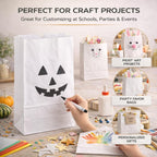 Kraft White Bag 8-100 8lb Kraft White Paper Bags - Pack of 100ct, White Bags