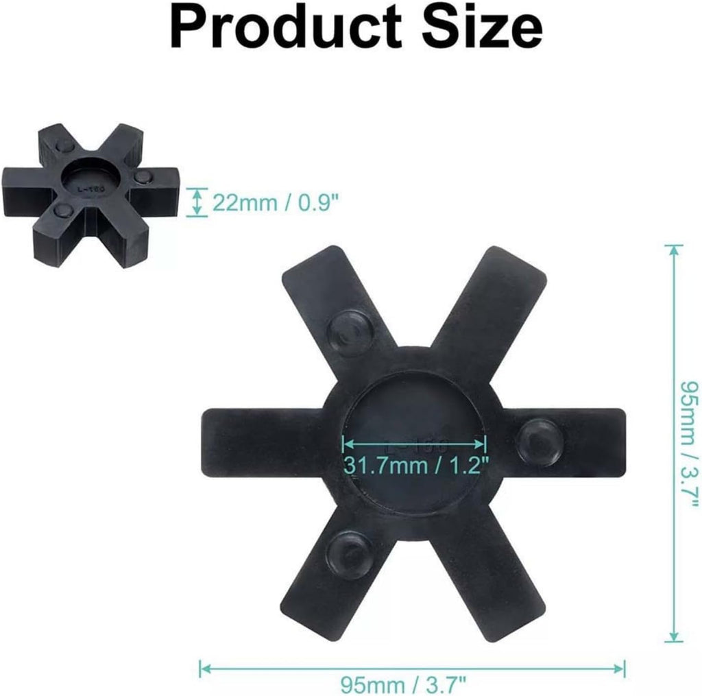 L150 Flexible Rubber Jaw Coupling Inserts 2 Pack Solid Spider Center For Lovejoy L‑150 Industrial Machinery Power Transmission
