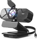 1080P Full HD Webcam with Noise-Canceling Mic, Auto Light Correction, Privacy Cover and Wide Angle Lens, Plug & Play