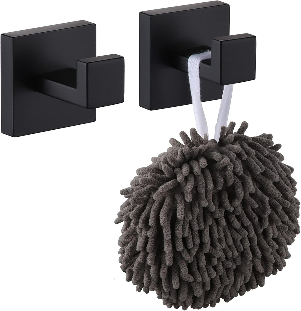 Bath Towel Hook Wall Mount Square Robe Hook Coat Hook, Bathroom Kitchen Garage Heavy Duty Wall Mounted, SUS 304