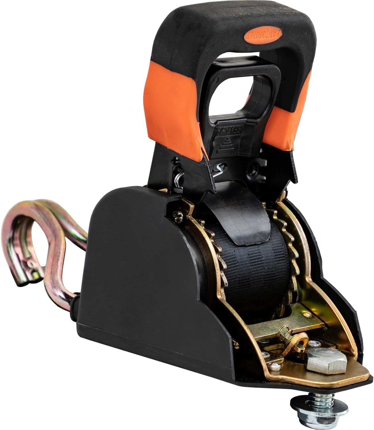 Buyers Products 5483106 Spring Retracting Ratchet Tie Down with Double J Hook, 8 in Retractable Ratchet Straps for