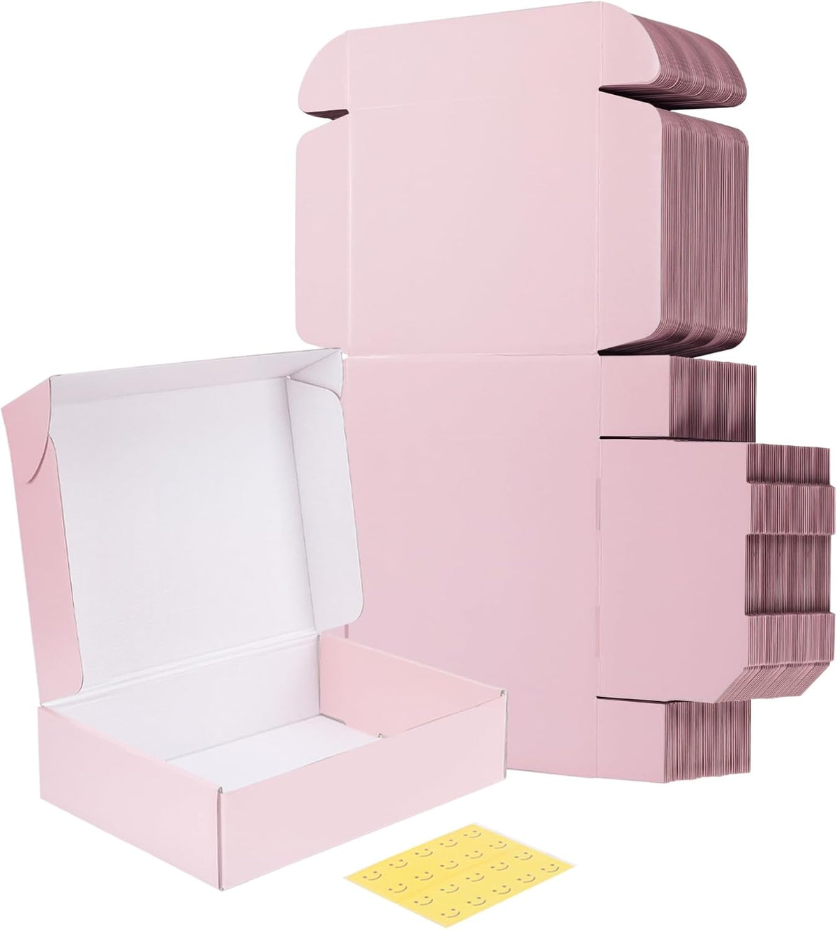 12x9x3 Shipping Boxes Set of 20, Pink Corrugated Cardboard Box for Packing, Mailing, Business, Gift