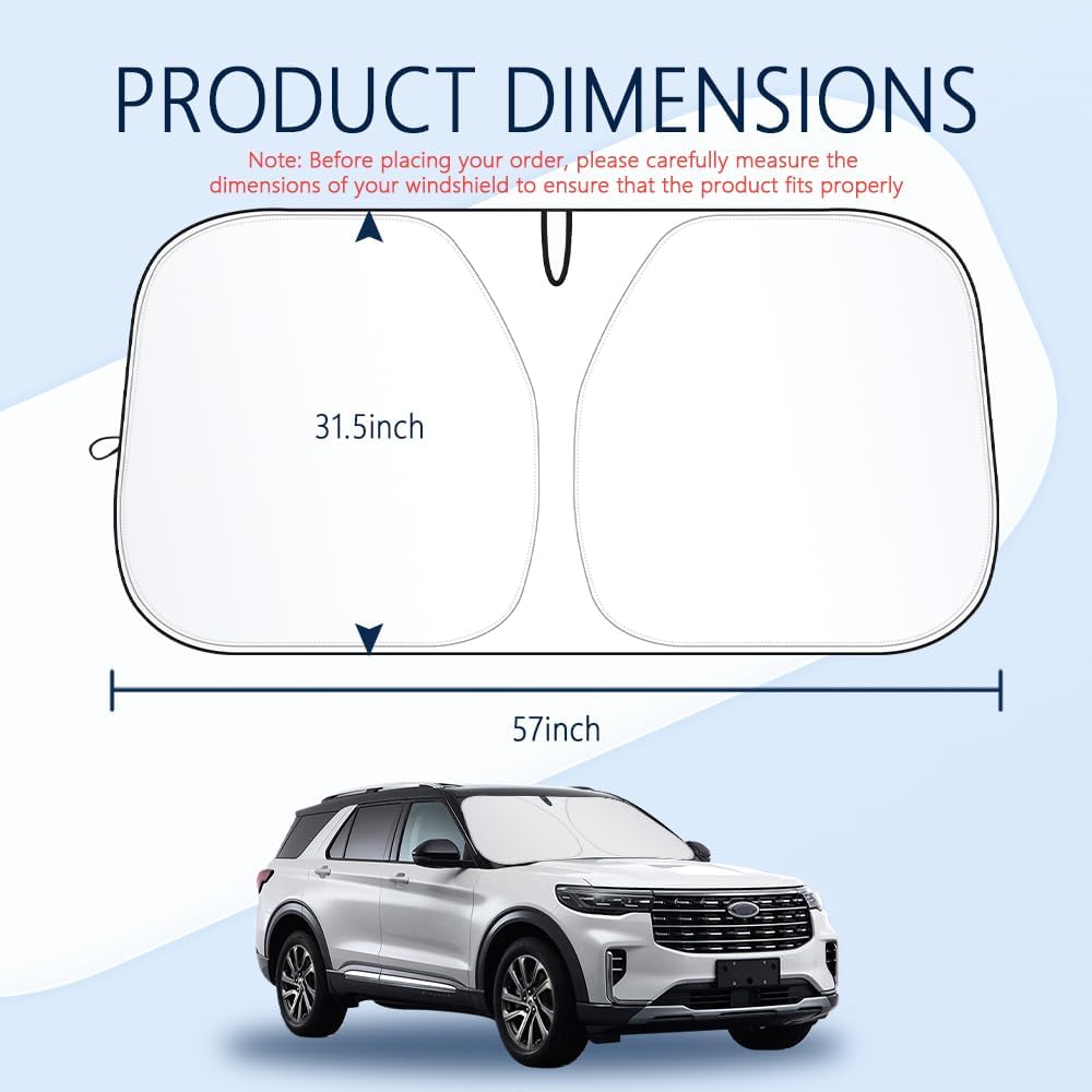 300T Thickened Automotive Glass Sunshade and Comes with Storage Bag,Keep Car Interior Cool,Universal Windshield Sun