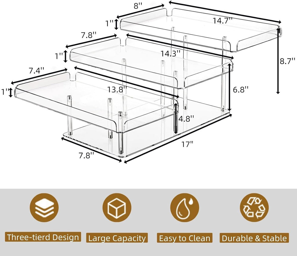 Clear Cupcake Stand, 3 Tiered Acrylic Dessert Table Display Set