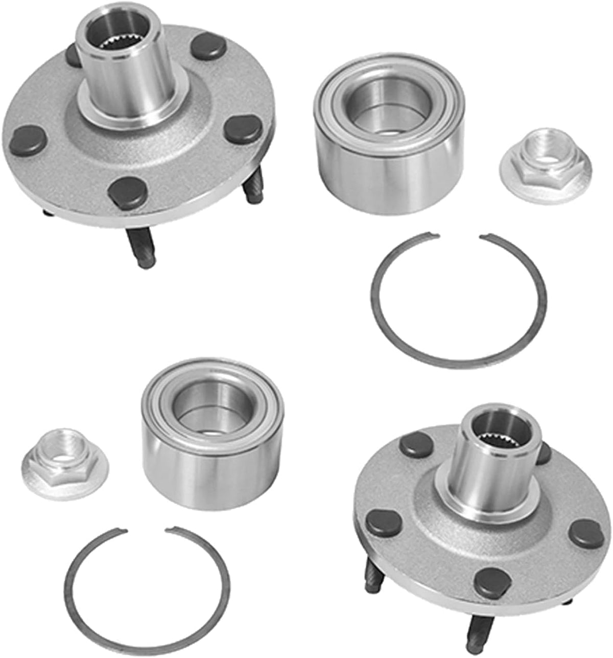 PM Auto Pair of 2 Front Wheel Hub Bearing Assembly Compatible with 2001-2012 Ford Escape