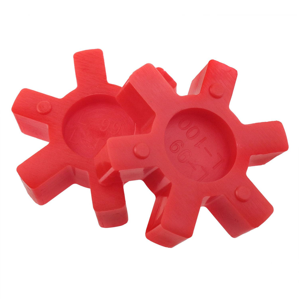 Rubber Spider Insert Solid Spider Center Inserts Polyurethane Material for Coupling Group Mechanical Equipment Red 2PCS