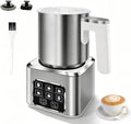 6-in-1 Electric Milk Frother and Steamer, Large Capacity & Detachable Electric Milk Frother and Warmer, Automatic Hot