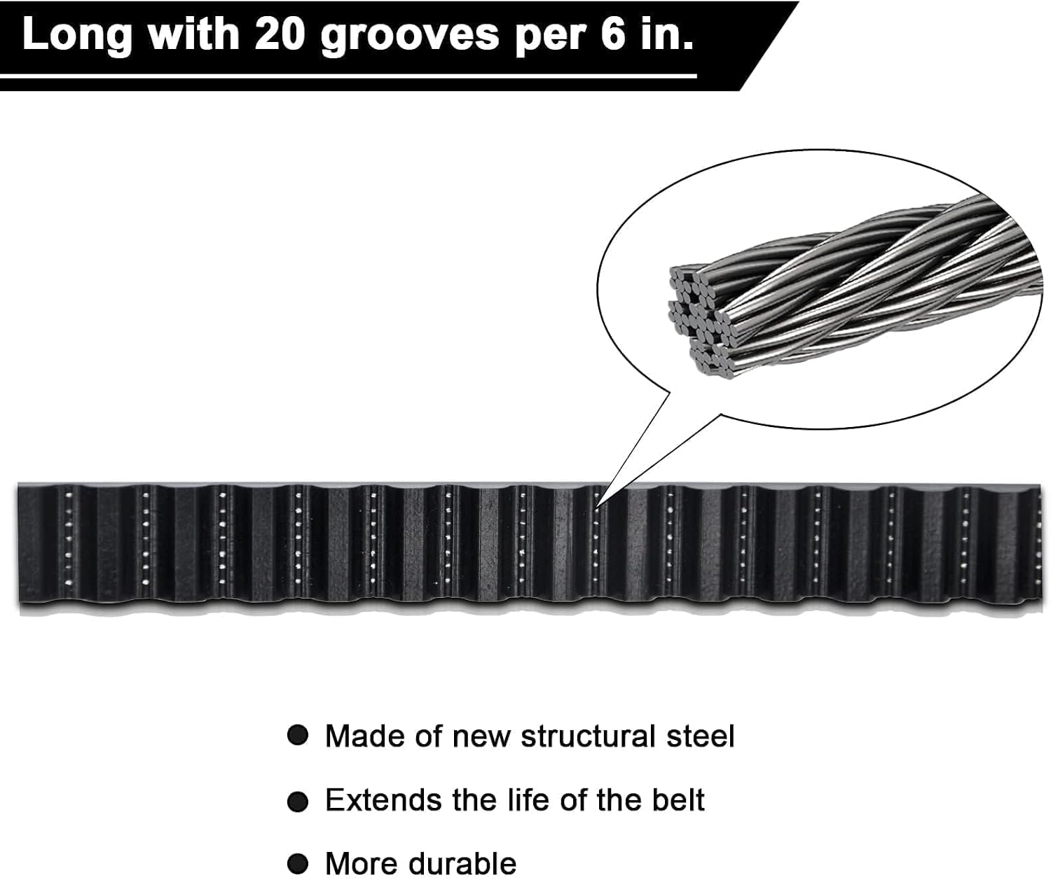 Upgraded 41A5434-11A Drive Belt 233 Inches for 7FT Garage Door Opener
