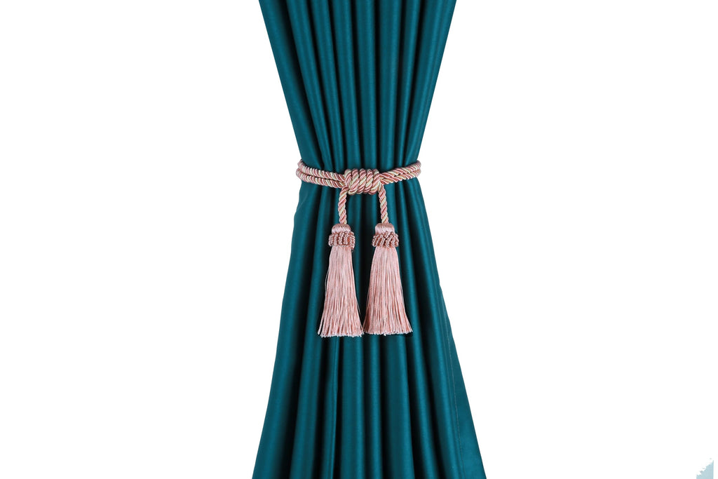 Magnetic Curtain Tiebacks Handmade Tassel Drapery Holdback,4P