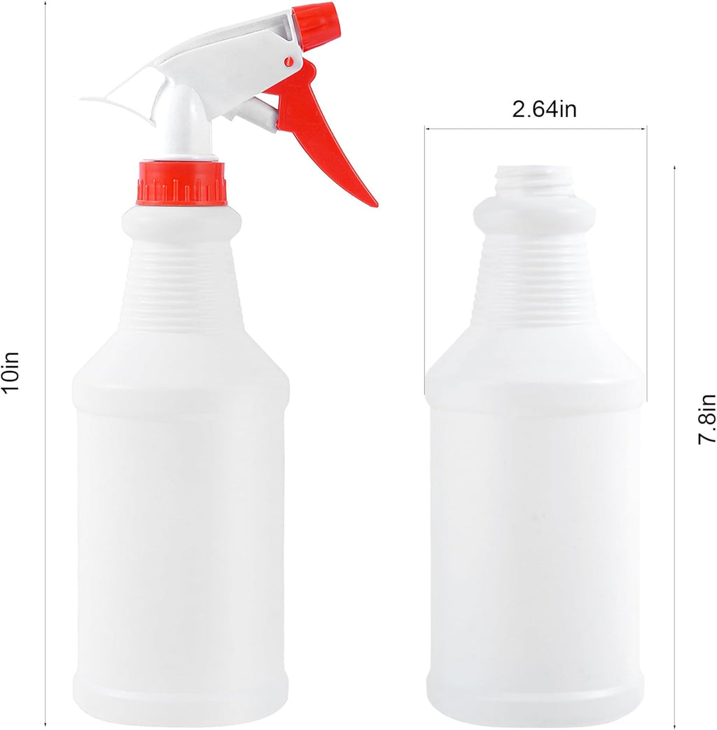 16 Oz Spray Bottle (12 Pack),Spray Bottles for Cleaning,Reusable Empty Refillable Solutions Plastic Bottle,Spray