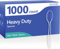 1000 Count Clear Plastic Spoons Heavy Duty