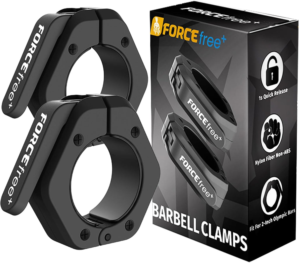 Barbell Clips (Pair), Barbell Clamps, Quick Release Olympic Barbell Clamps with Anti Slip TPR Grip, Barbell Collars