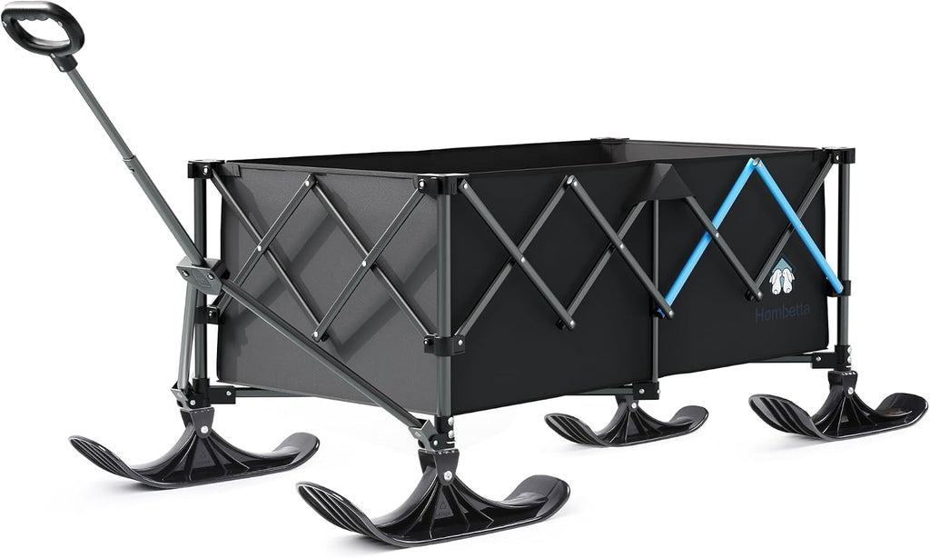 HOMBEBTTA Wagon Sled Board Attachment, Ski-Style Glider for Collapsible Wagon Cart
