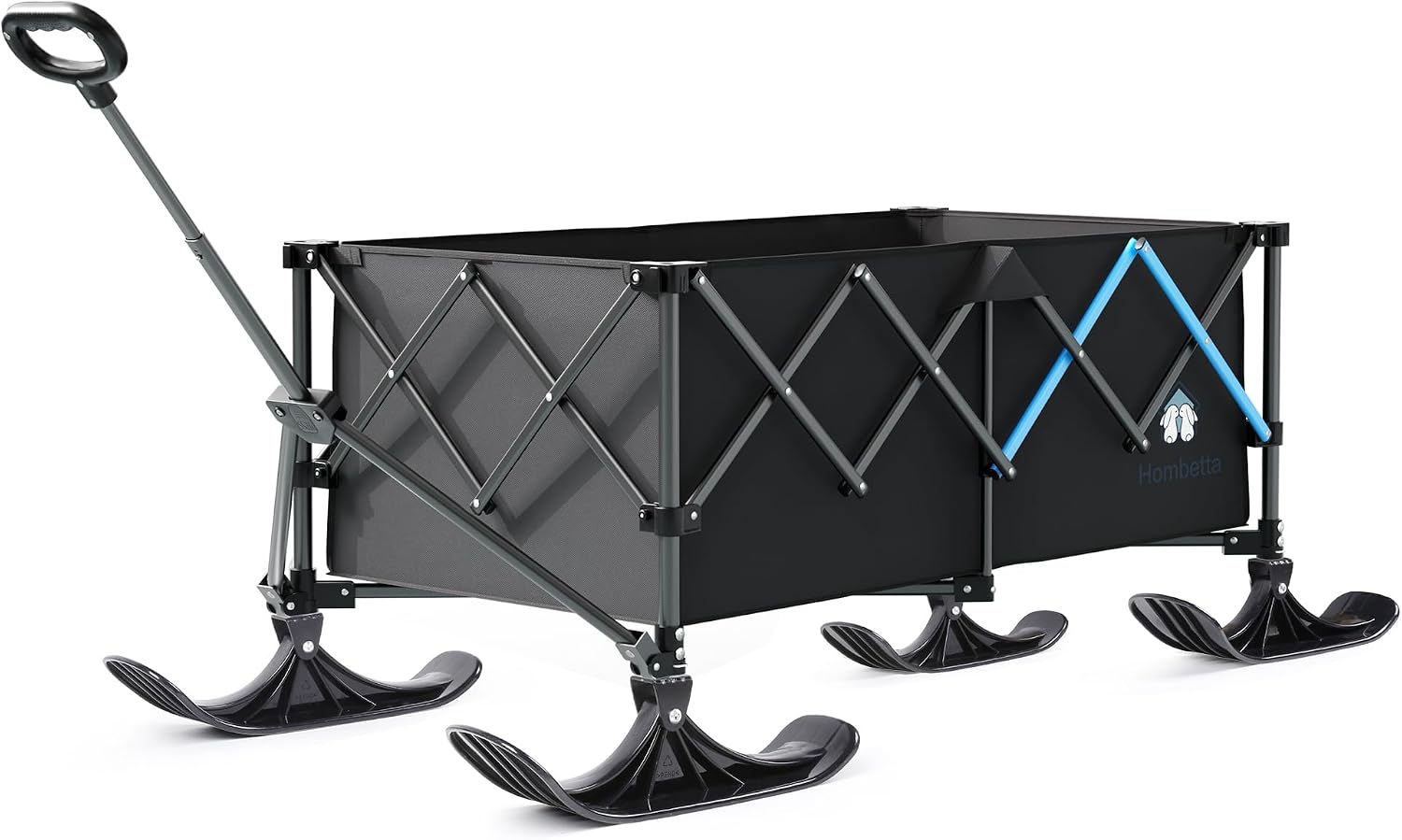 HOMBEBTTA Wagon Sled Board Attachment, Ski-Style Glider for Collapsible Wagon Cart