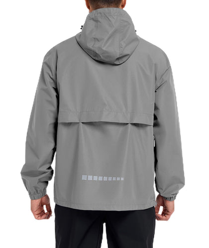 Men's Breathable Pullover Rain Jacket Shell Waterproof Raincoat