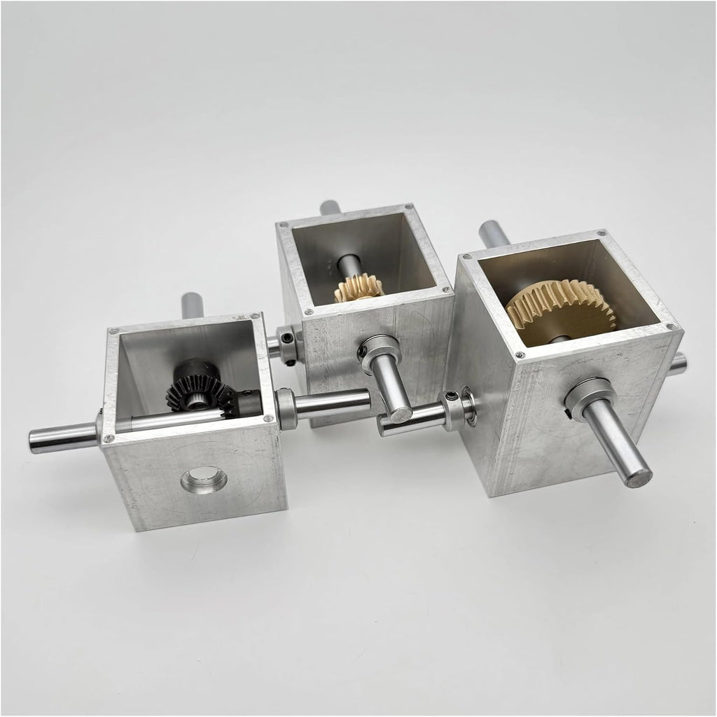 Transmission Gearbox 8MM 1:1/15/20/25/30/35 Manual Electric Micro Turbine Worm Gear Reducer Screw Lift Automation Equipment for DIY Mechanical Application(BZ01-1 50x50x45mm)