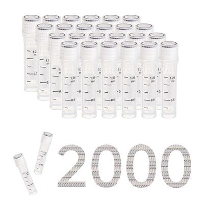 2.0ml Cryovials, Sterilisation, Clear Cryotubes, Case of 2000