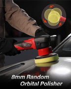 5"/6" Dual Action DA Polisher Kit 6-Speed Random Orbital Buffer | Car Buffer Waxer, Handle, 4pcs Polishing Pads, 2pcs
