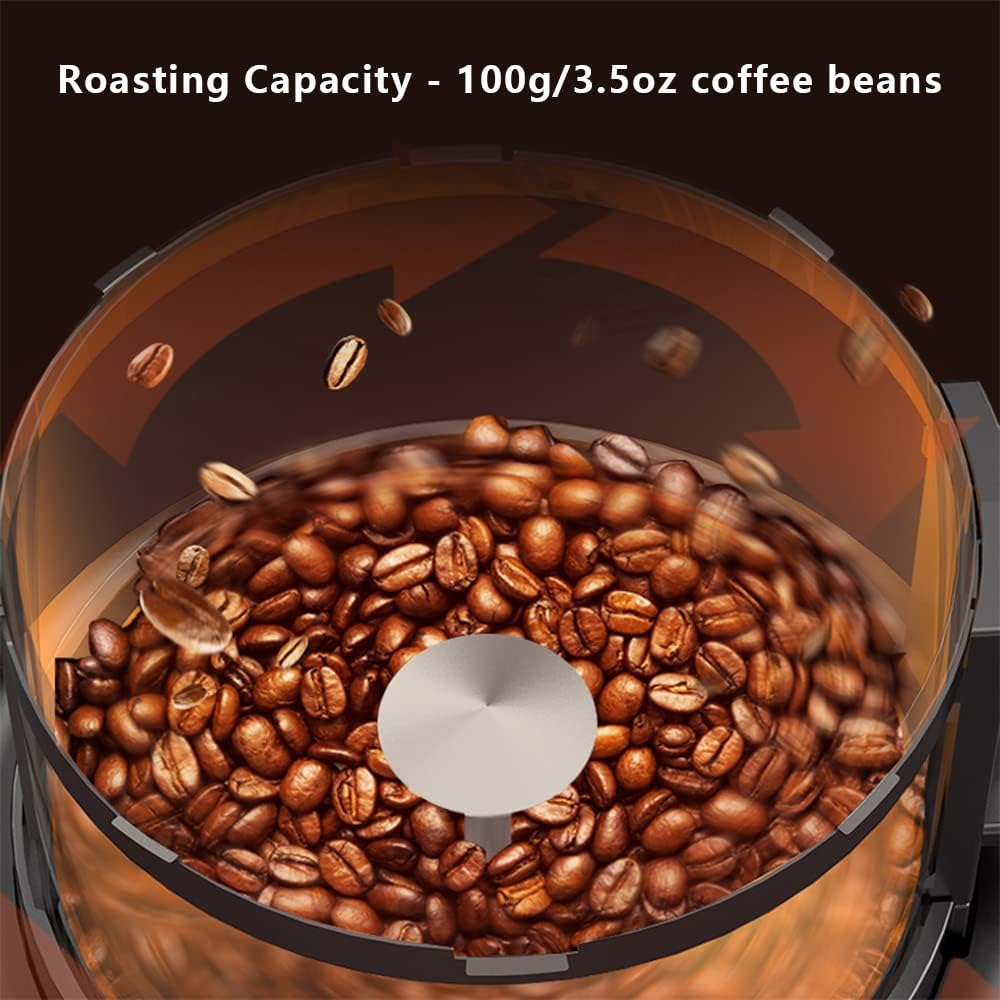Coffee Bean Roaster Machine - Home Use Air Coffee Roaster with Adjustable Timer Roasting Heating and Air Fan Setting