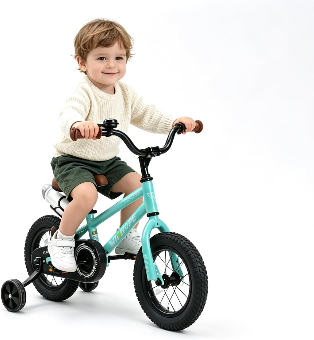 Kids Bike with Training Wheels, 12 14 16 18 Inch for Boys Girls 2-9 | Pedal Cycle with Coaster Brake Water Bottle